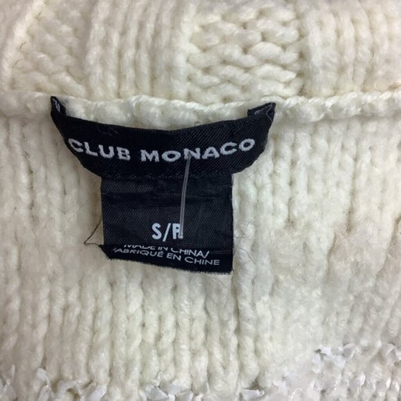 CLUB MONACO HANDKNIT WOOL Cream CHUNKY TURTLENECK SWEATER S - Picture 12 of 13